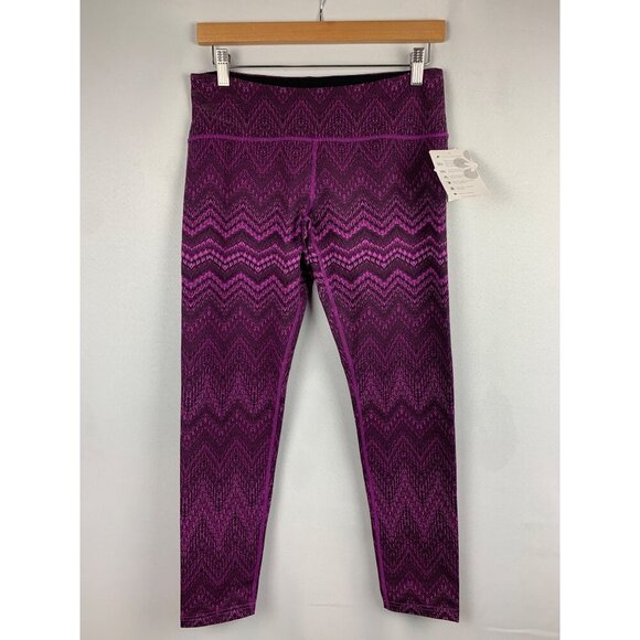 Tuff Athletics Medium Womens Purple & Pink Zigzag Pattern Leggings - Picture 1 of 9
